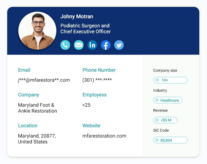 Podiatric Surgeons Email Database