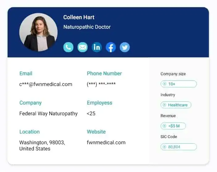 Database of naturopathic with email id
