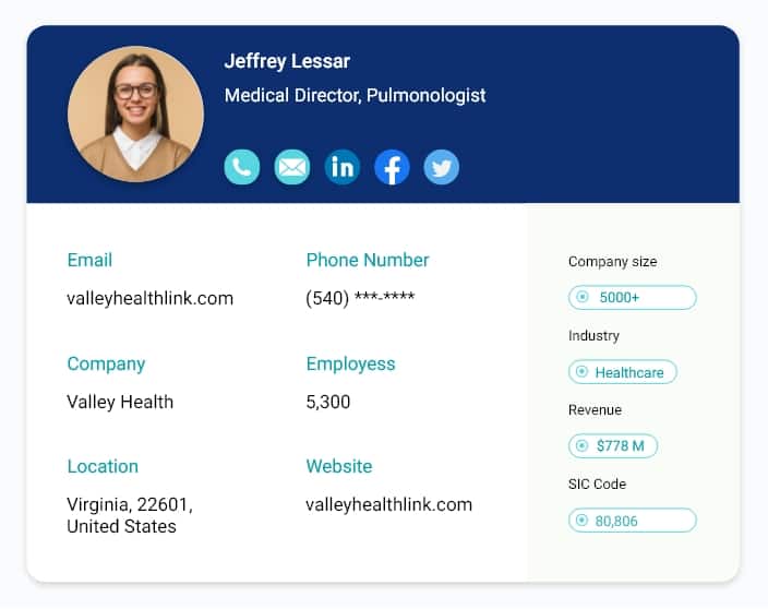 list of pulmonologists email ID