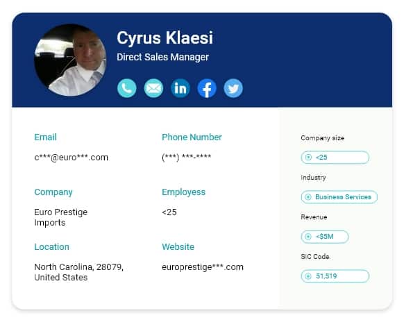 direct sales managers contact list