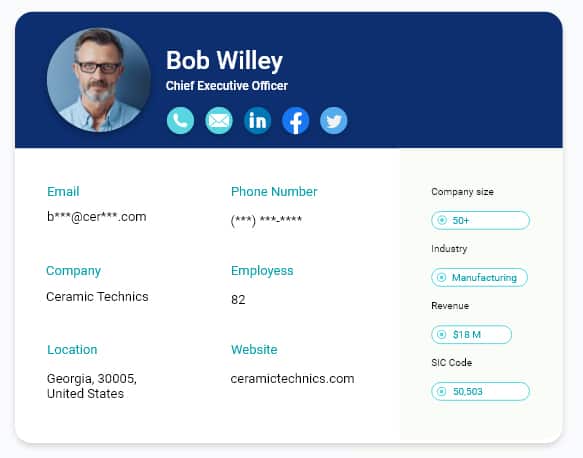 ceramic industry decision makers contact information