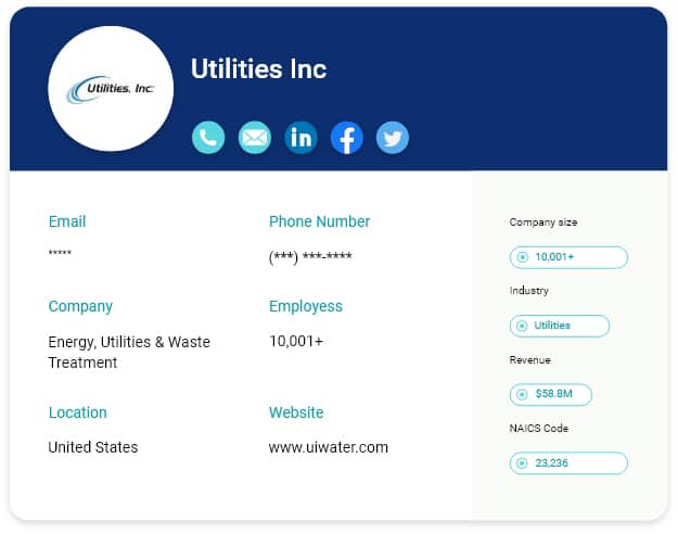 Utilities industry mailing list