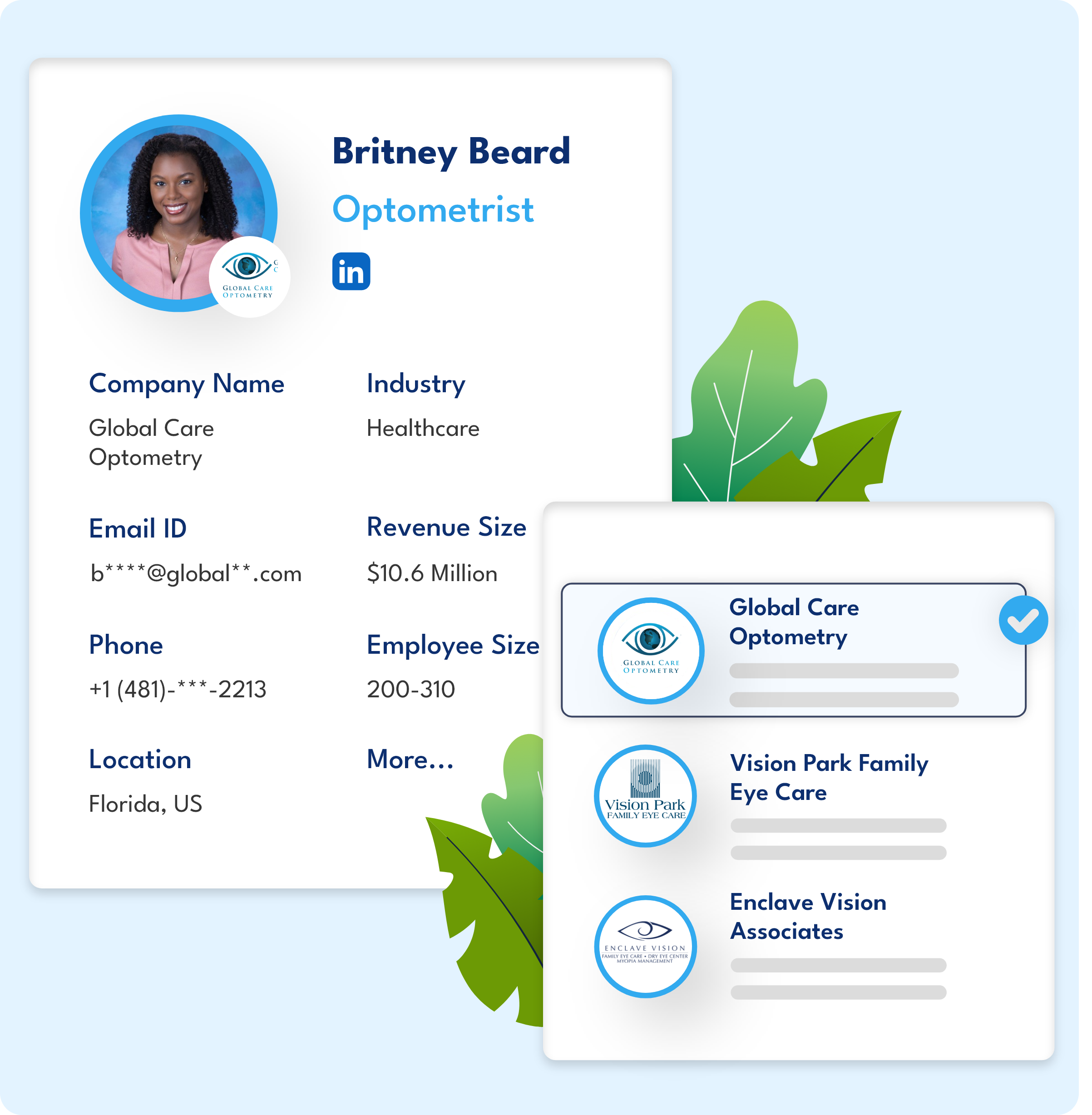 Sample data of optometrist email list