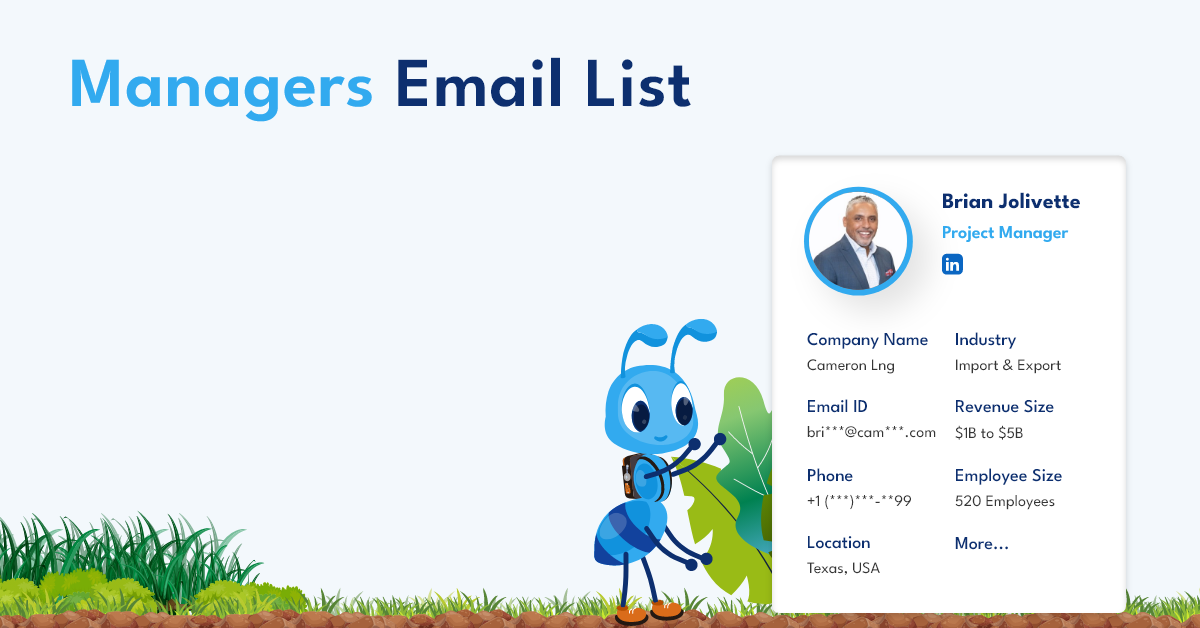 Managers Email List | Get 25M+ Verified Managers Contacts