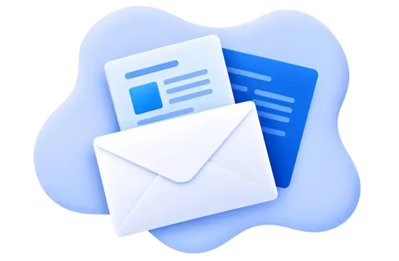 Direct mail envelope with postal mail marketing campaign documents